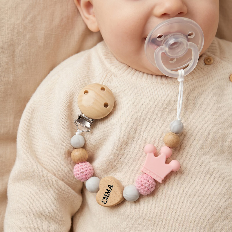 Baby Teethers - 맞춤형 아기 공갈젖꼭지 클립 나무 하트
