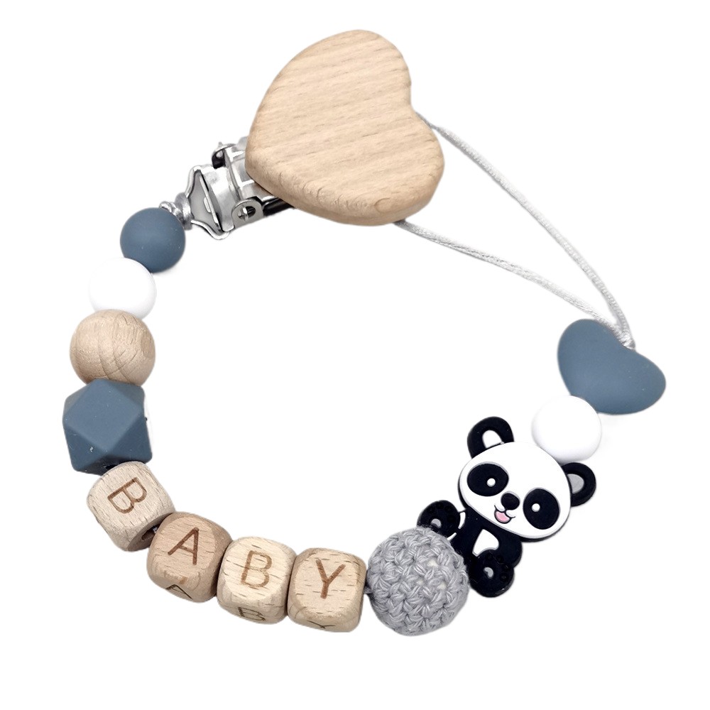 Baby Teethers - 나무로 만든 맞춤형 아기 고무젖꼭지 체인