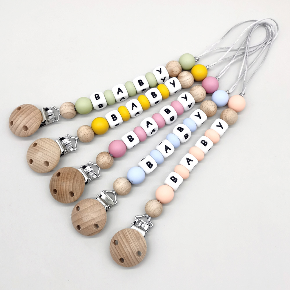 Baby Products To Gift - 맞춤형 이름 젖꼭지 클립 체인 실리콘