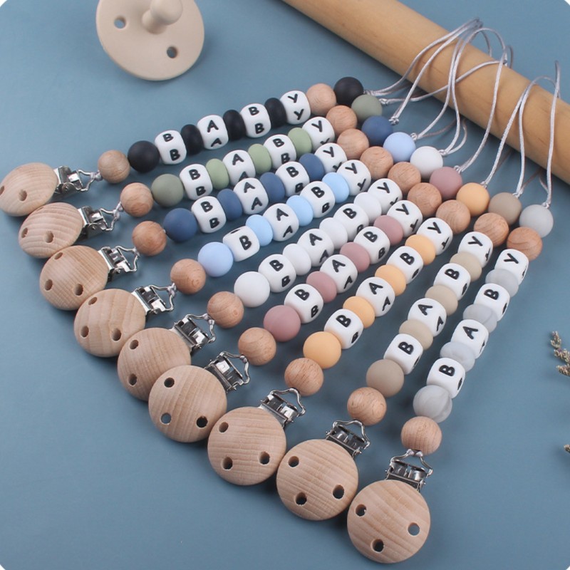 Baby Products To Gift - 이름 맞춤형 실리콘 젖꼭지 체인 아기