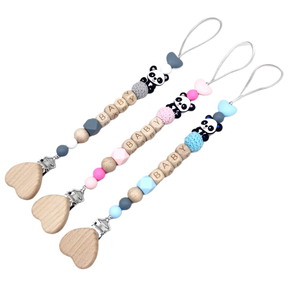 나무로 만든 맞춤형 아기 고무젖꼭지 체인 귀여운 동물  - Baby Teethers 리뷰 및 가격