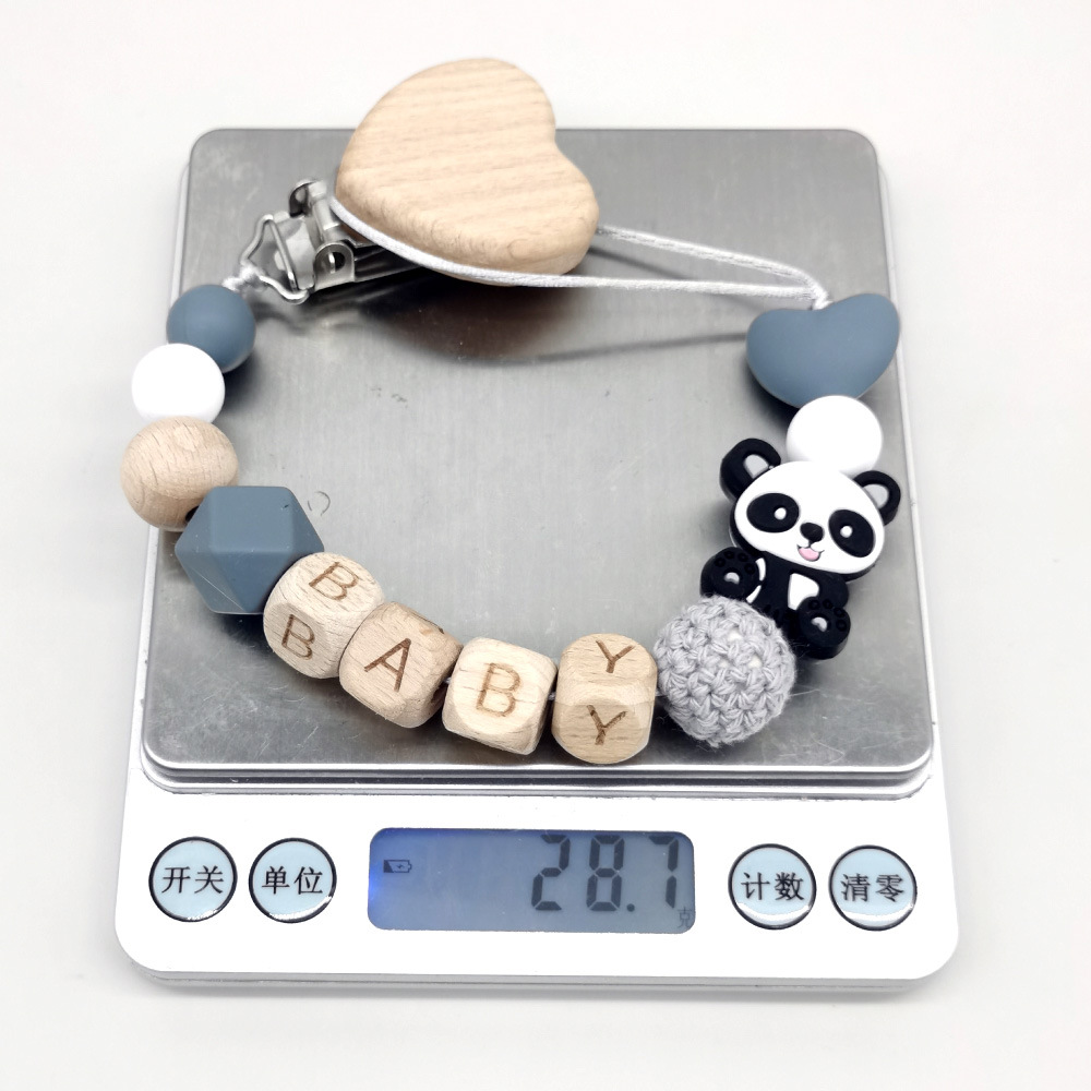 나무로 만든 맞춤형 아기 고무젖꼭지 체인 귀여운 동물  - Baby Teethers 리뷰 및 가격