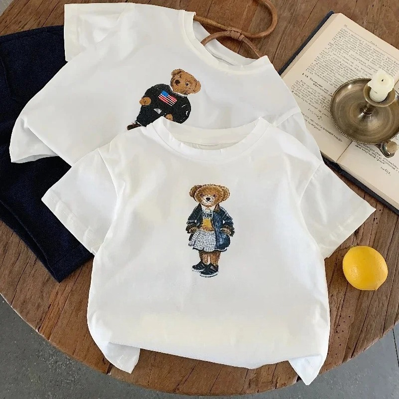 설탕이 첨가된 어린이 티셔츠 소년 소녀를위한 여름 신제 - Baby Products Teddy Bear 리뷰 및 가격