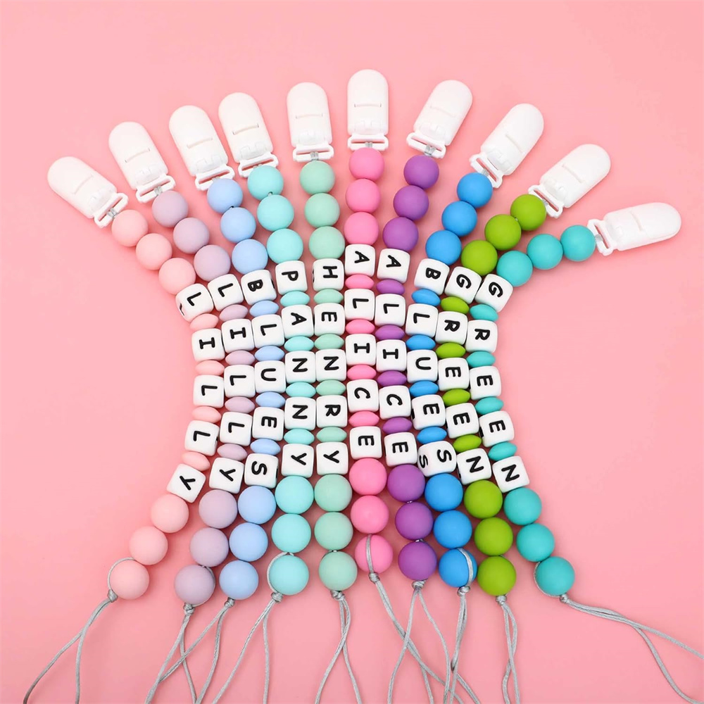 2pcs 아기 젖꼭지 홀더 맞춤형 이름 맞춤형 신생아  - Baby Teethers 리뷰 및 가격