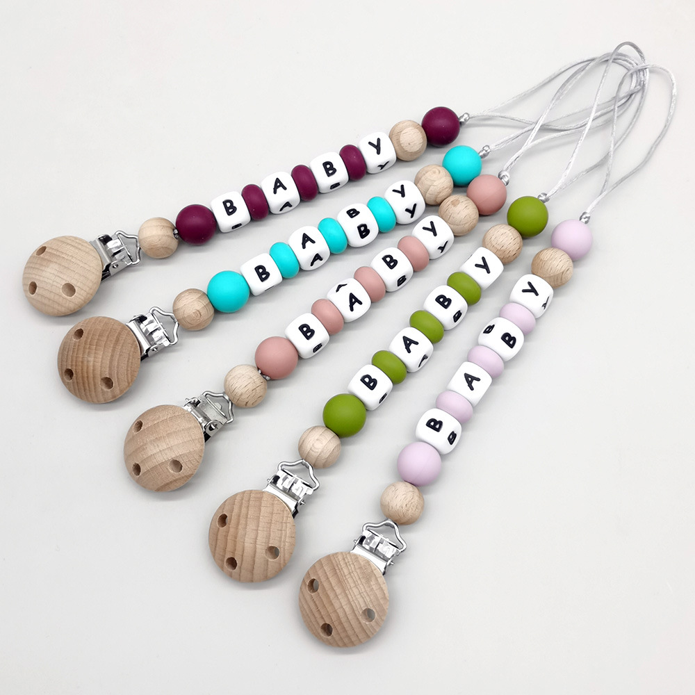 맞춤형 이름 젖꼭지 클립 체인 실리콘 비즈 더미 클립  - Baby Products To Gift 리뷰 및 가격