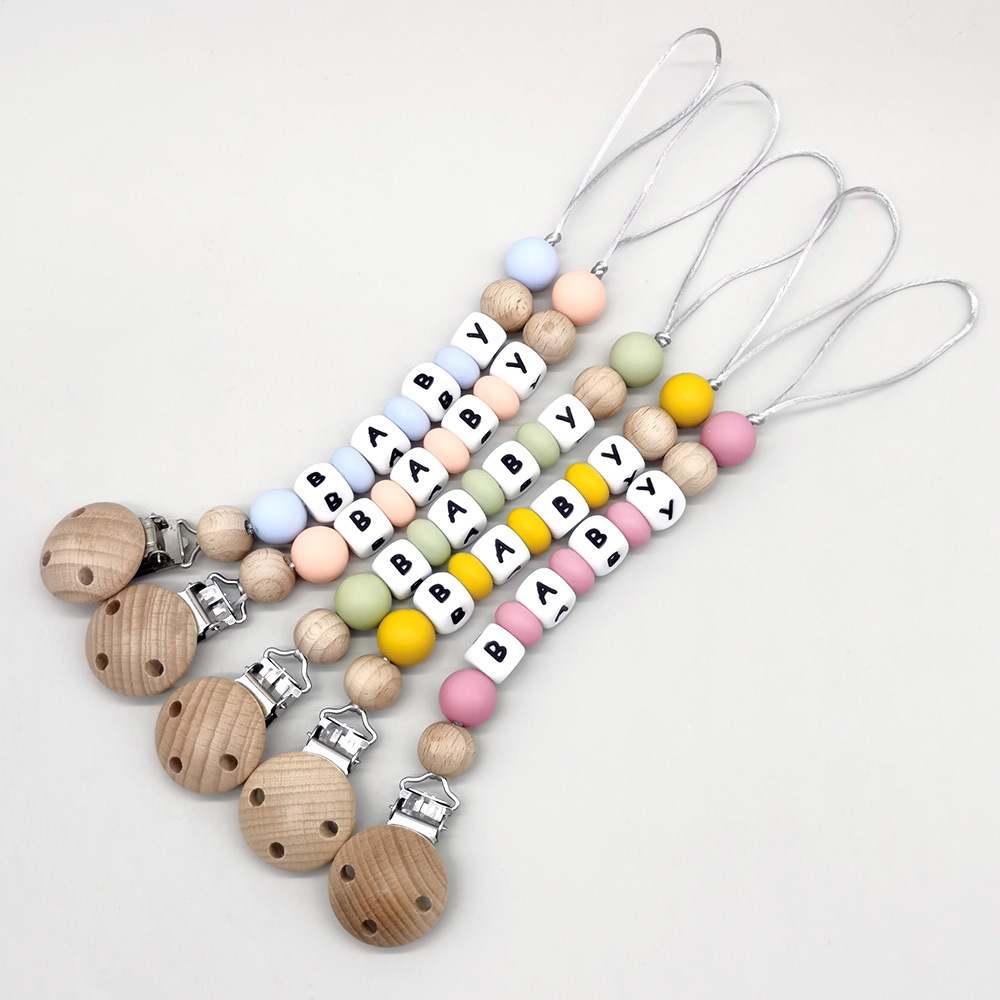 맞춤형 이름 젖꼭지 클립 체인 실리콘 비즈 더미 클립  - Baby Products To Gift 리뷰 및 가격