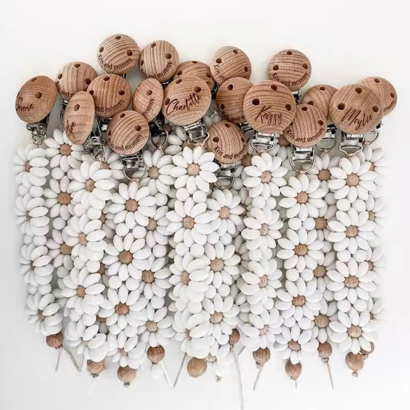 맞춤형 이름 나무로 만든 개인화된 아기 고무젖꼭지 체인 - Baby Teethers 리뷰 및 가격