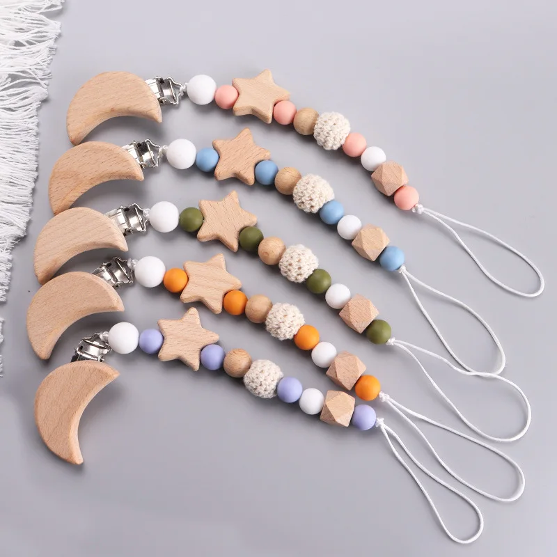 맞춤형 나무 아기 젖꼭지 체인, 너도밤나무 구슬 더미  - Baby Teethers 리뷰 및 가격